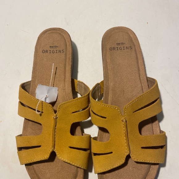 Earth Origins mustard color flat slide on sandals various sizes all NWT - Picture 5 of 5